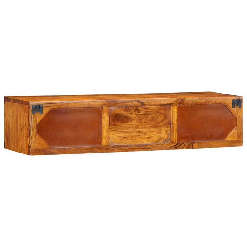 Dulap TV de perete multicolor 100x30x22 lemn masiv de salcam