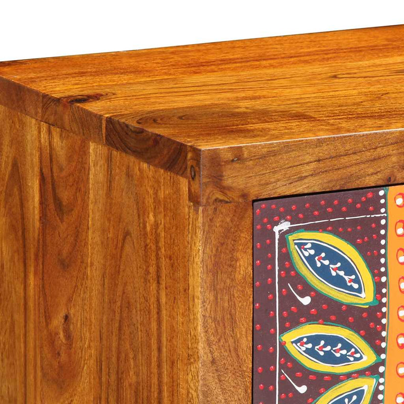 Dulap TV de perete multicolor 100x30x22 lemn masiv de salcam