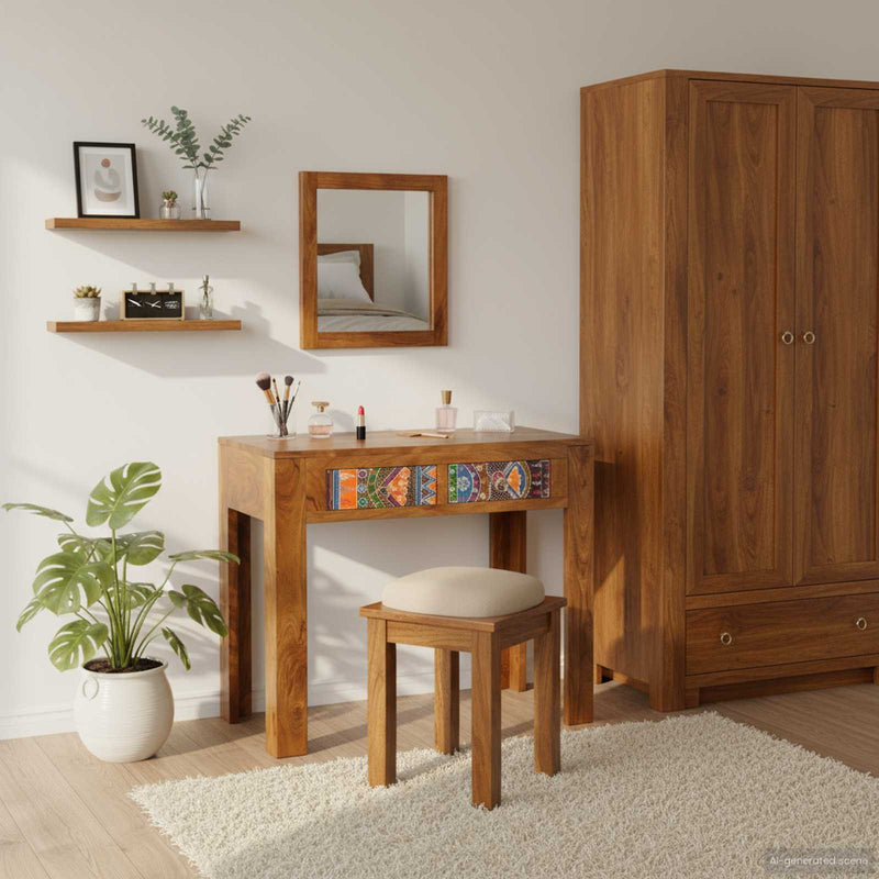Masă de Machiaj Maro 90 x 45 x 75 cm Lemn Solid de Acacia