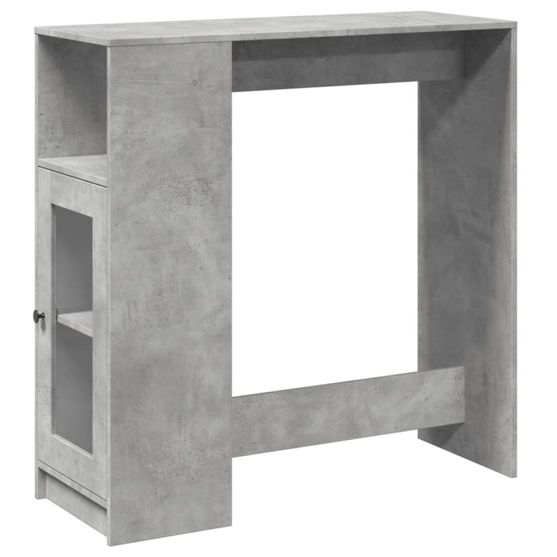 Masă de bar cu rafturi gri beton 101x40x103,5 cm lemn prelucrat