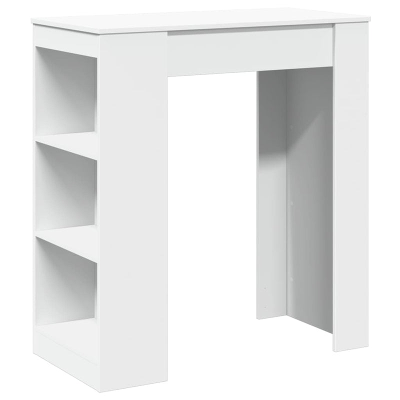 Masă de bar cu rafturi, alb, 95x47x103,5 cm, lemn prelucrat