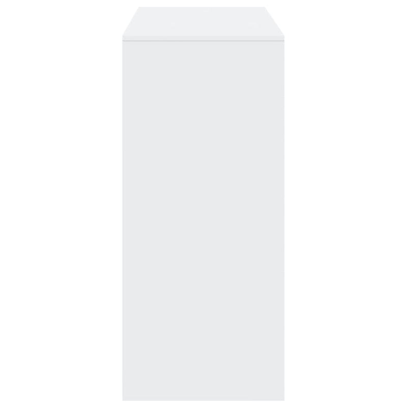 Masă de bar cu raft, alb, 124x46x103,5 cm, lemn prelucrat