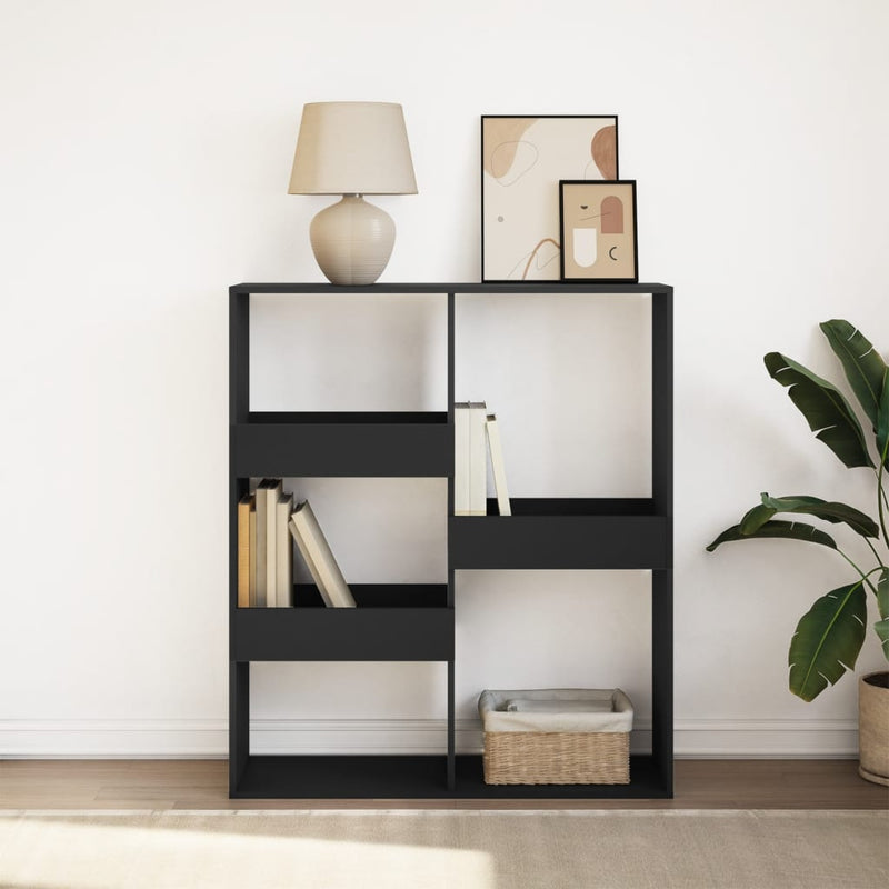 Bibliotecă/Separator cameră, negru, 100x33x115 cm
