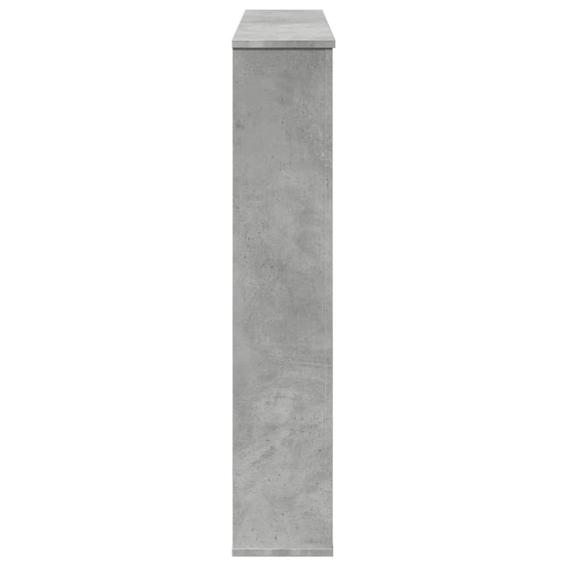 Mască de șemineu, gri beton, 100x20x100 cm, lemn prelucrat