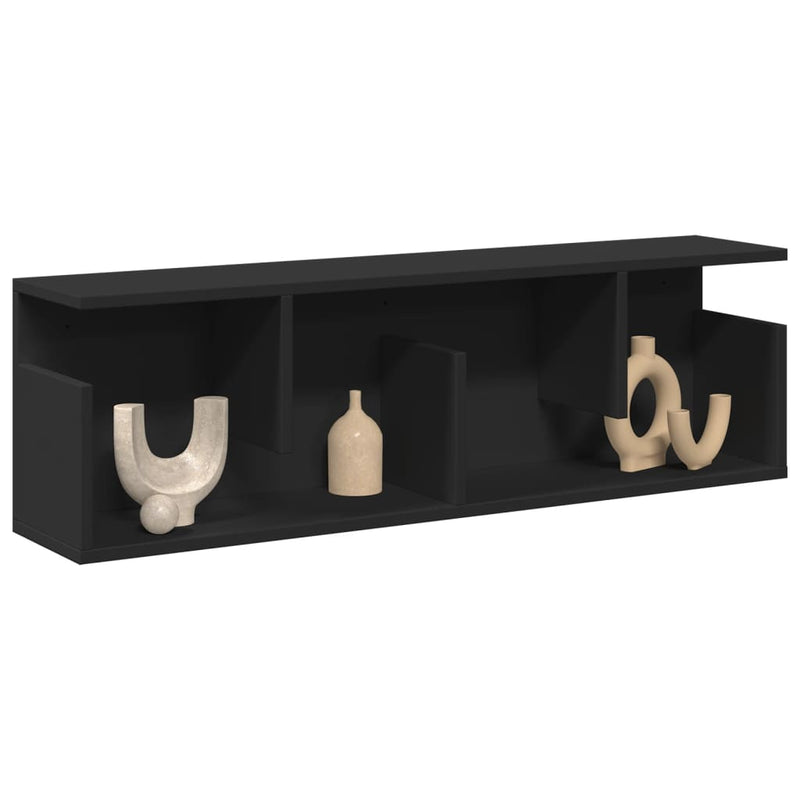 Dulap de perete, negru, 100x20x30 cm, lemn prelucrat