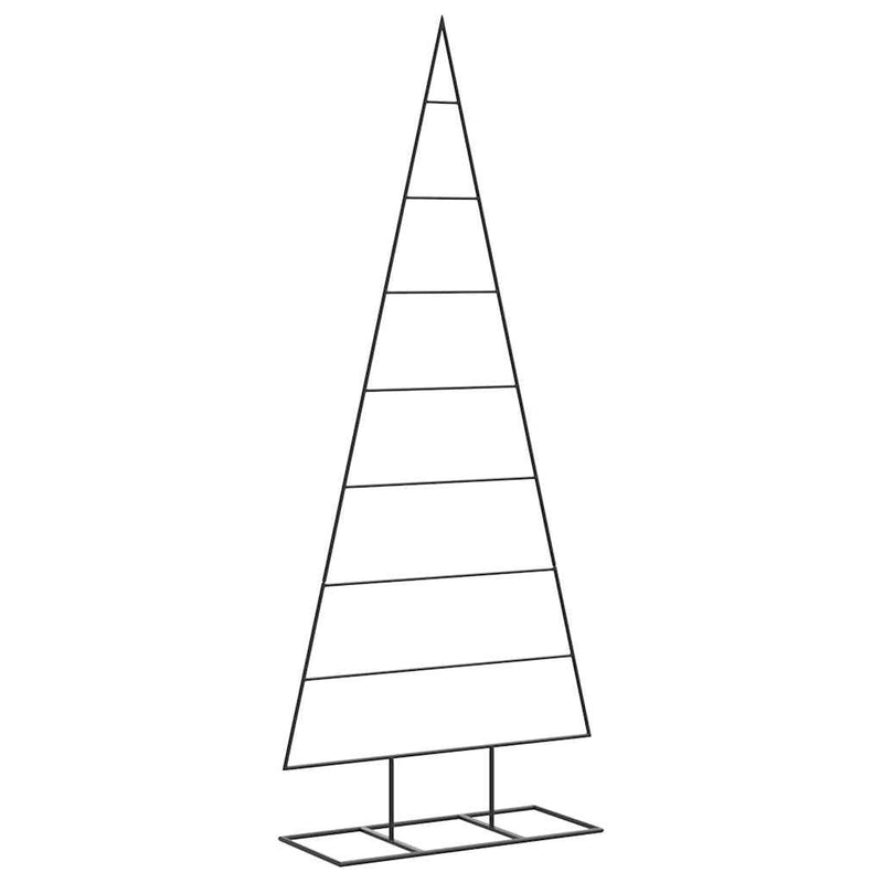 Brad de Crăciun din metal pentru decor, negru, 150 cm