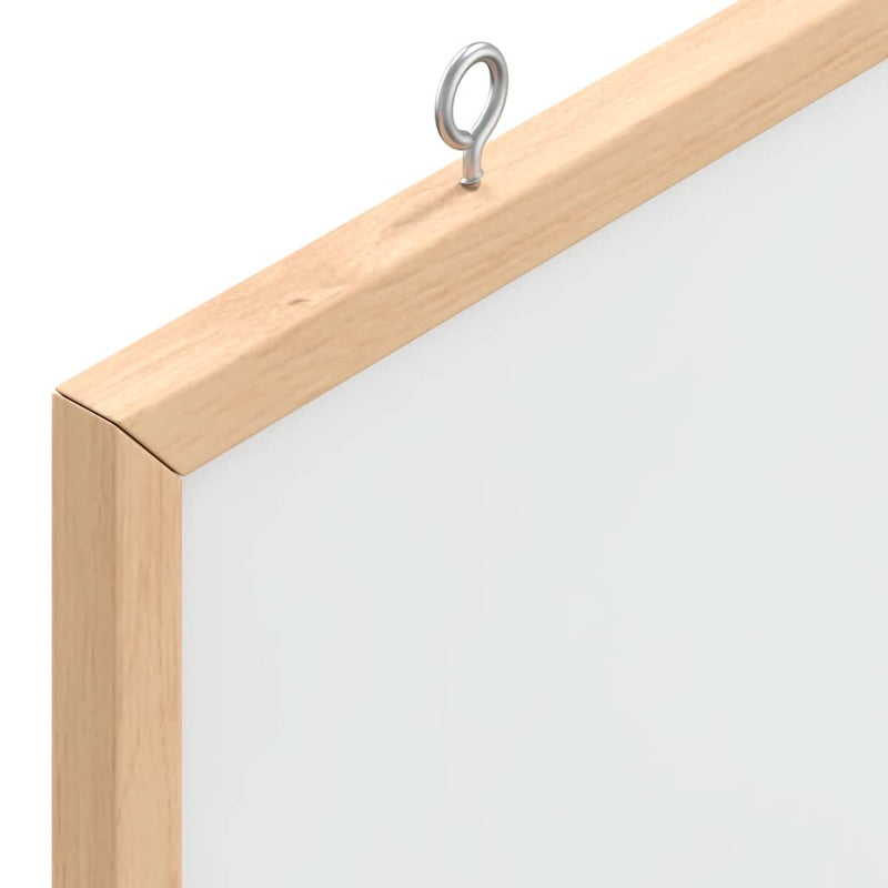 Tablă albă magnetică cu ramă din lemn masiv de pin 60x40 cm