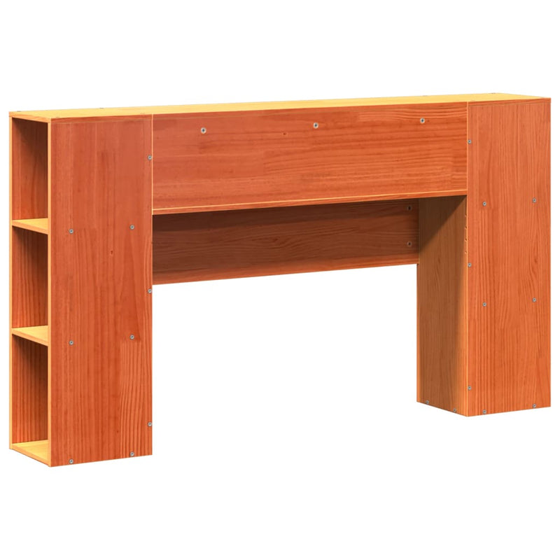 Tăblie de pat cu depozitare maro ceruit, 135 cm, lemn masiv pin