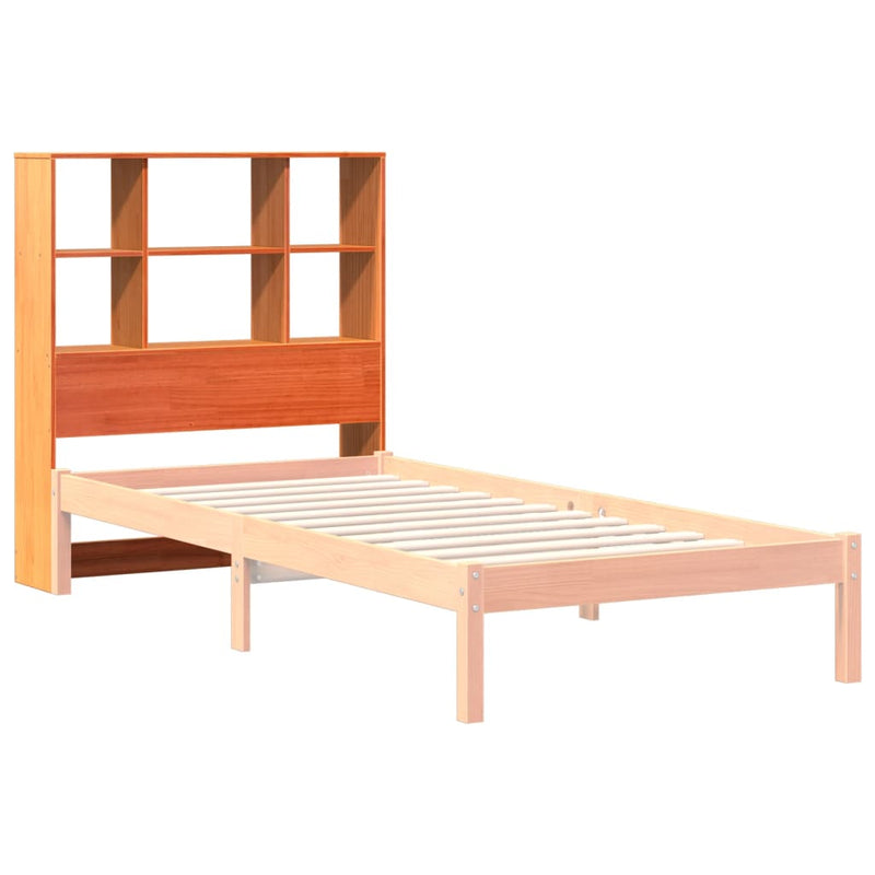 Tăblie de pat cu depozitare maro ceruit, 75 cm, lemn masiv pin