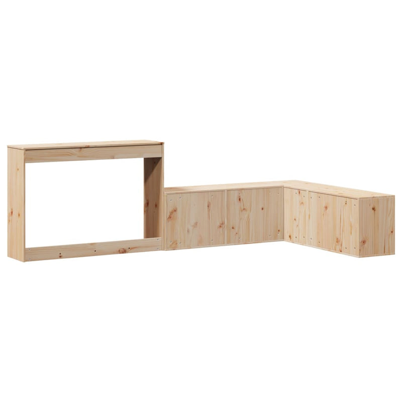 Noptieră cu birou 232x122x75 cm, lemn masiv de pin