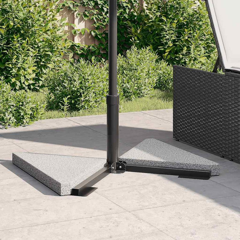 Discuri de greutăți tip umbrelă, 2 buc., triunghiulare, gri granit, 14 kg