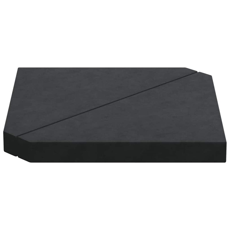 Plăci cu greutate umbrelă 2 buc Granit Negru Triunghiular 14 kg