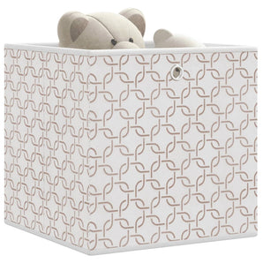 Cutii depozitare pliabile 4 buc. crem 32x32x32cm textil nețesut