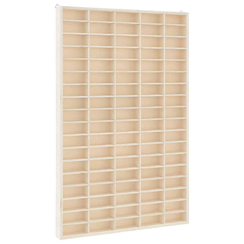 Vitrină de colecționar din lemn cu 90 de compartimente 50,5x4,5x79 cm