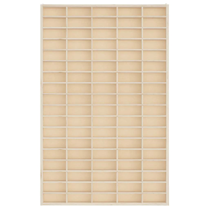Vitrină de colecționar din lemn cu 90 de compartimente 50,5x4,5x79 cm
