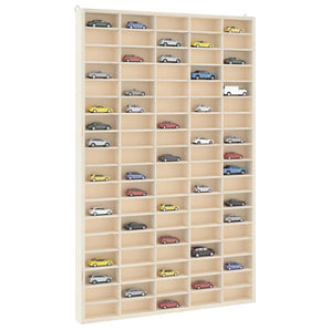 Vitrină de colecționar din lemn cu 90 de compartimente 50,5x4,5x79 cm