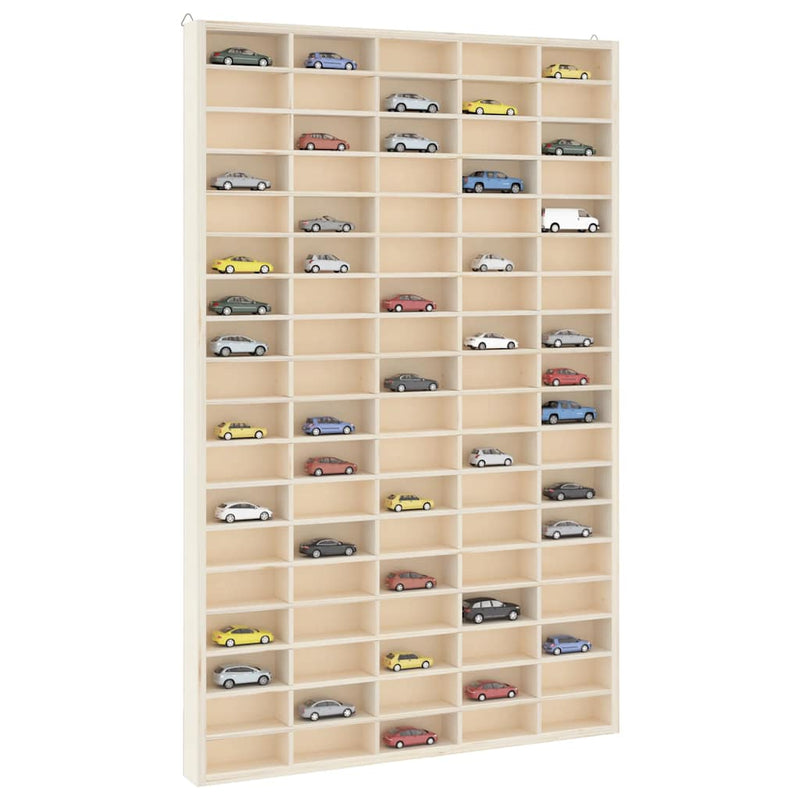 Vitrină de colecționar din lemn cu 90 de compartimente 50,5x4,5x79 cm