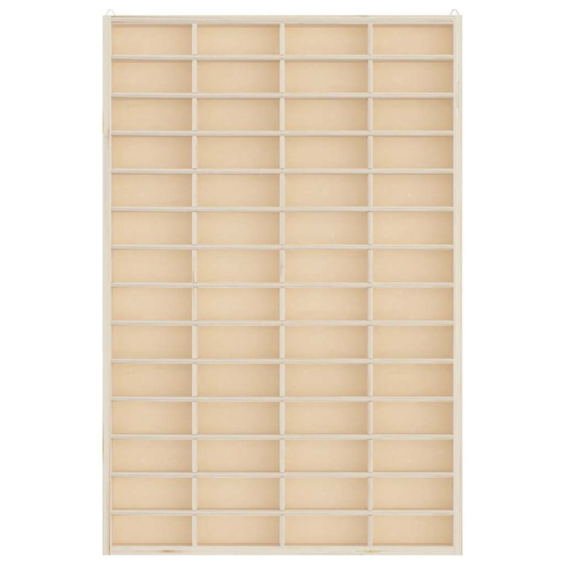 Vitrină de colecționar din lemn cu 56 de compartimente, 40x4,5x60 cm
