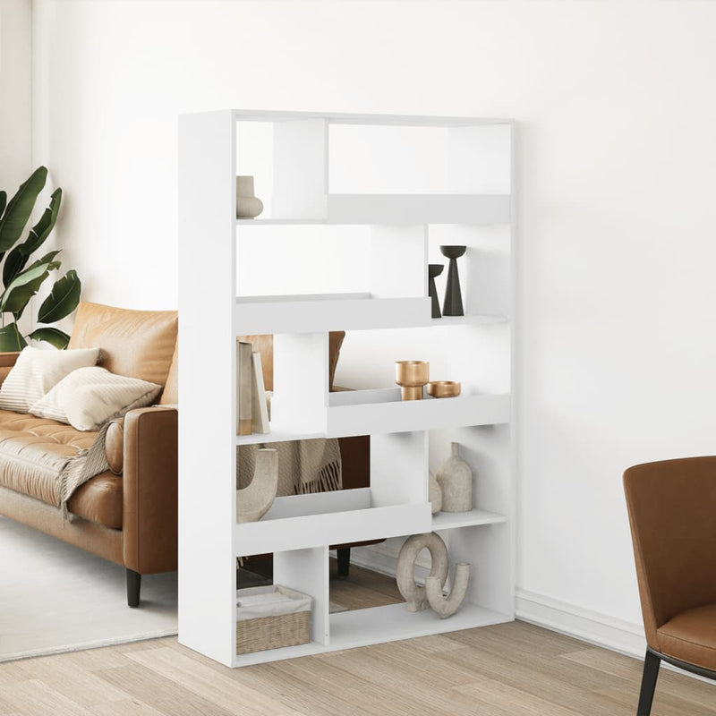 Bibliotecă, alb, 100x33x156,5 cm, lemn prelucrat
