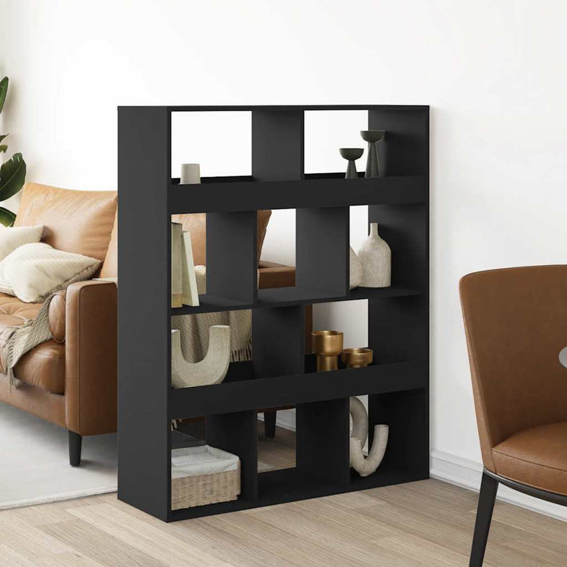 Separator de cameră, negru, 100x33x125,5 cm, lemn prelucrat