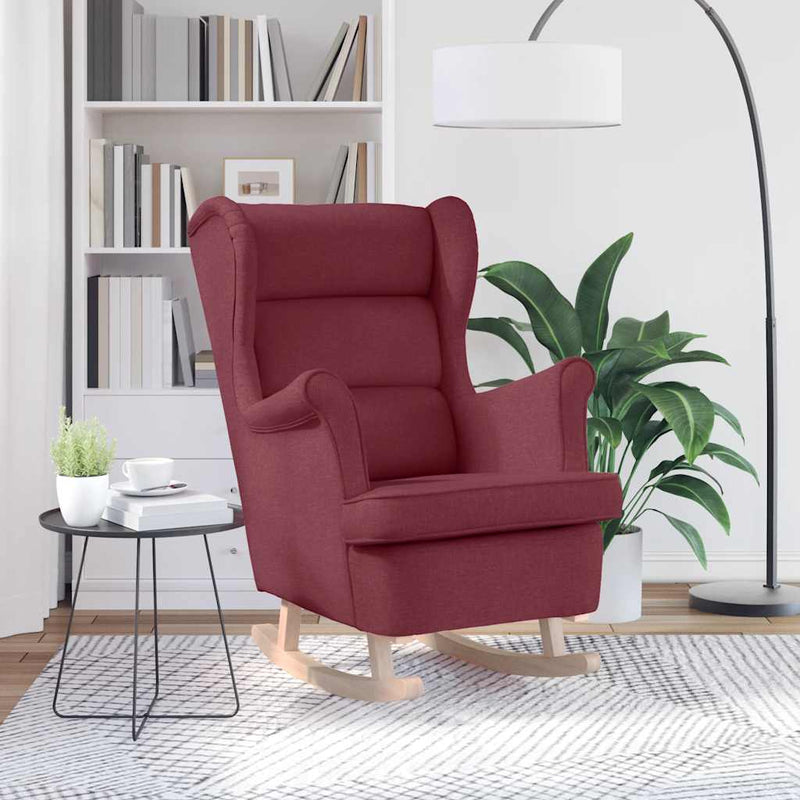 Scaun balansoar, roșu vin, 74x90x102 cm, material textil