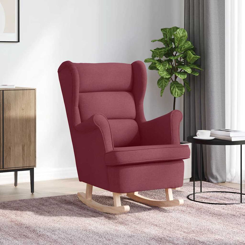 Scaun balansoar, roșu vin, 74x90x102 cm, material textil