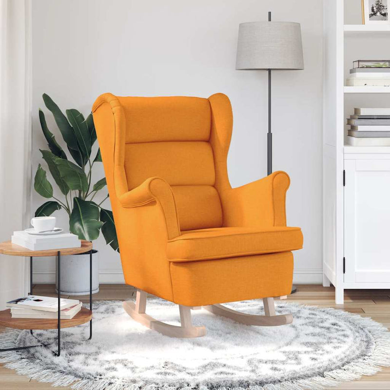 Scaun balansoar, galben închis, 74x90x102 cm, material textil