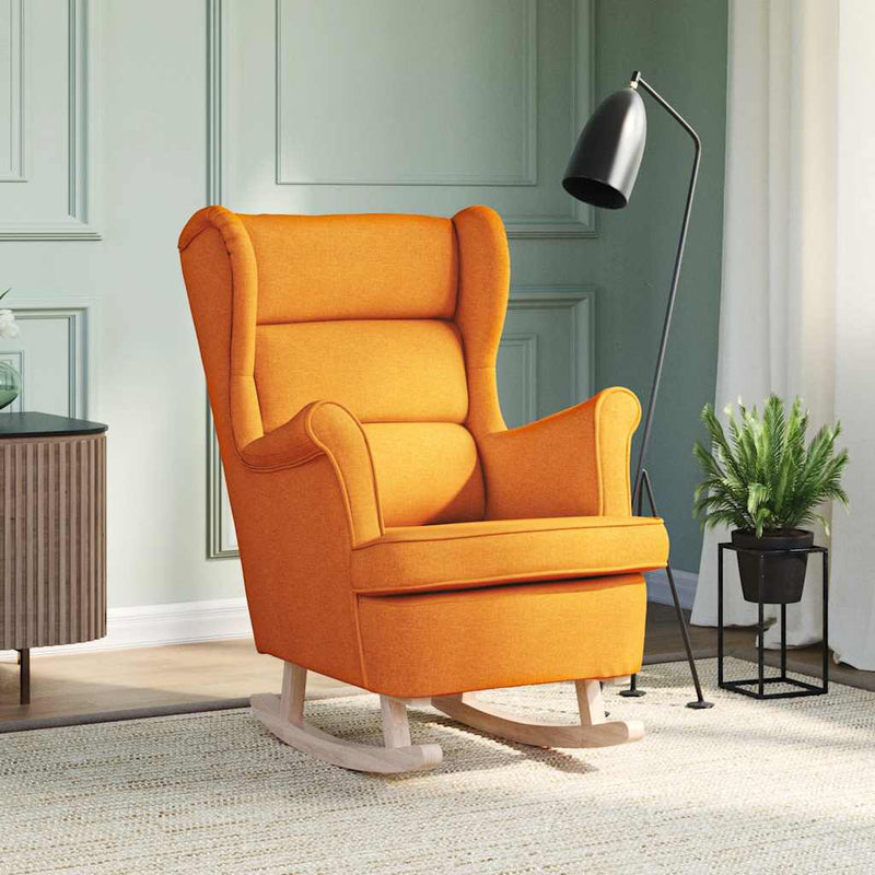Scaun balansoar, galben închis, 74x90x102 cm, material textil