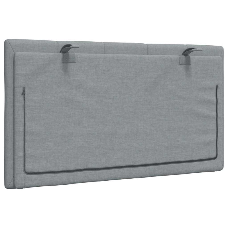 Pernă tăblie de pat, Hanko, gri deschis, 80 cm, material textil