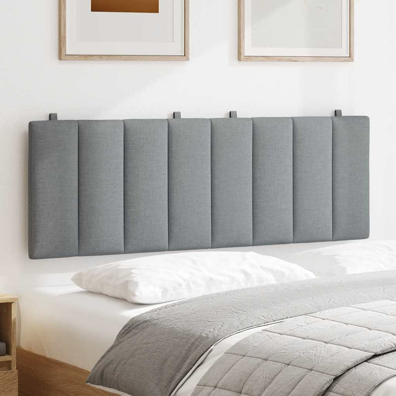 Pernă tăblie de pat, Hanko, gri deschis, 120 cm, material textil