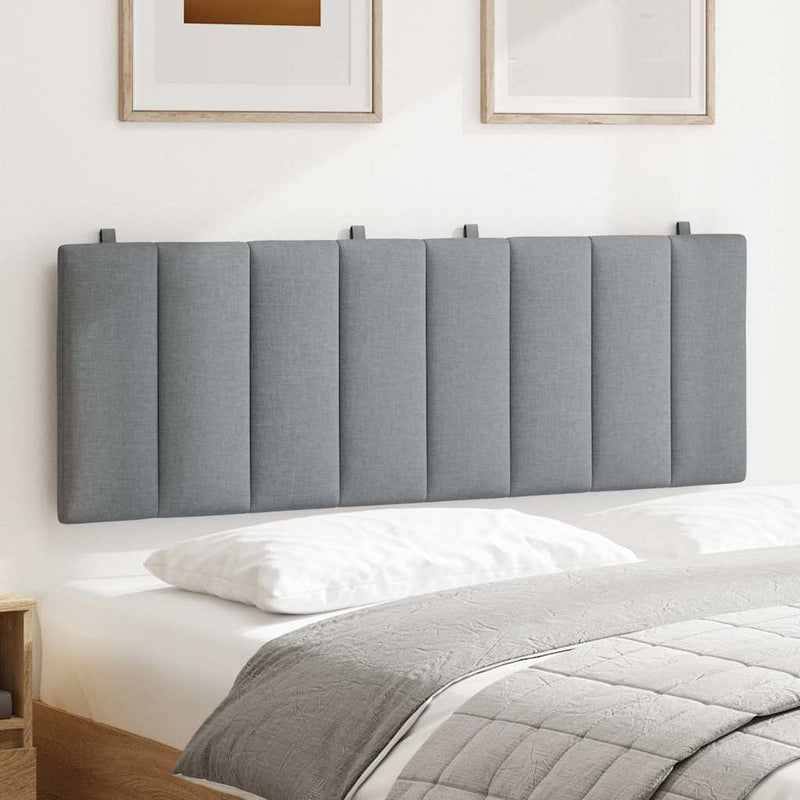 Pernă tăblie de pat, Hanko, gri deschis, 140 cm, material textil