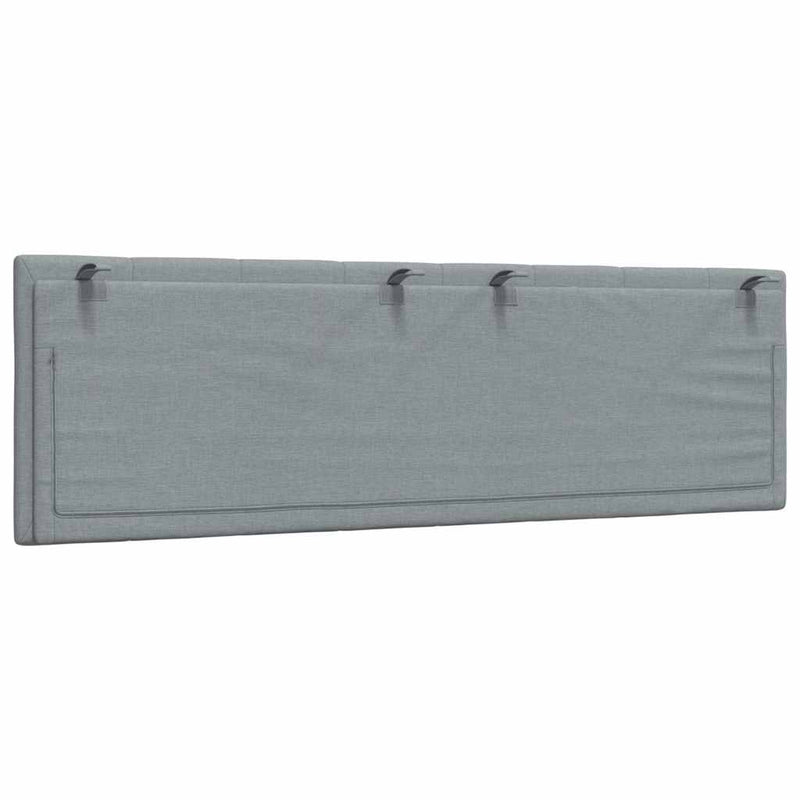 Pernă tăblie de pat, Hanko, gri deschis, 160 cm, material textil