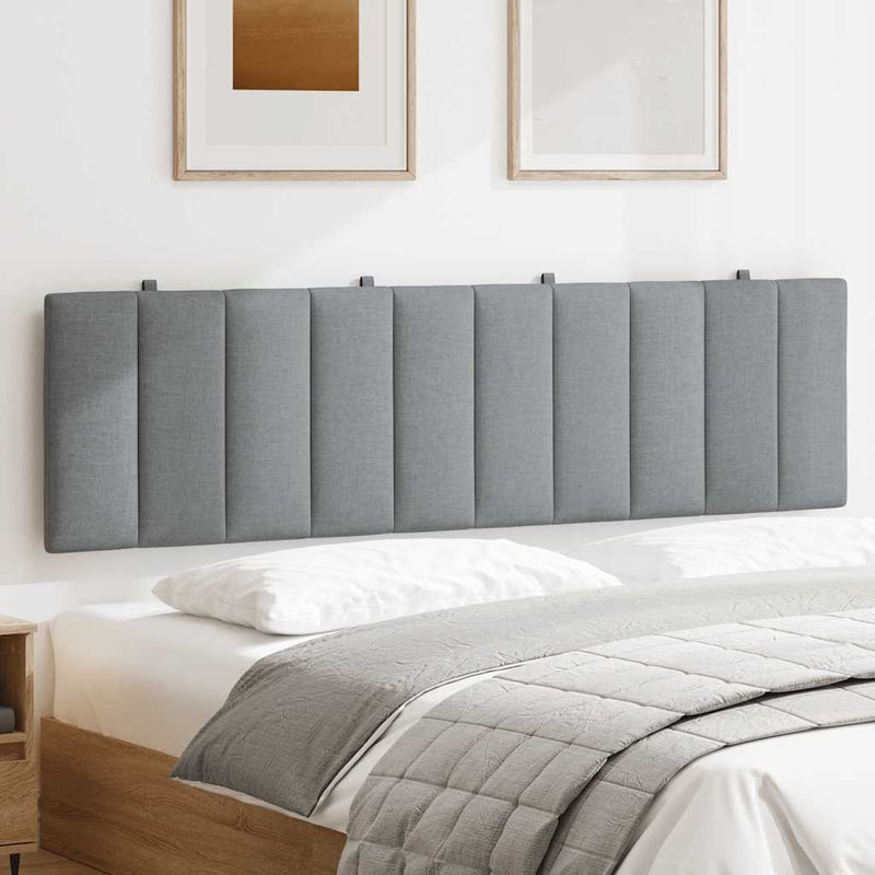 Pernă tăblie de pat, Hanko, gri deschis, 180 cm, material textil