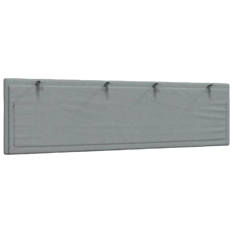 Pernă tăblie de pat, Hanko, gri deschis, 180 cm, material textil