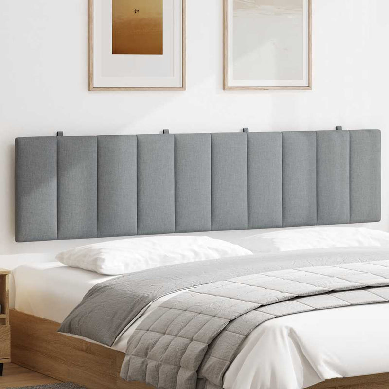 Pernă tăblie de pat, Hanko, gri deschis, 200 cm, material textil