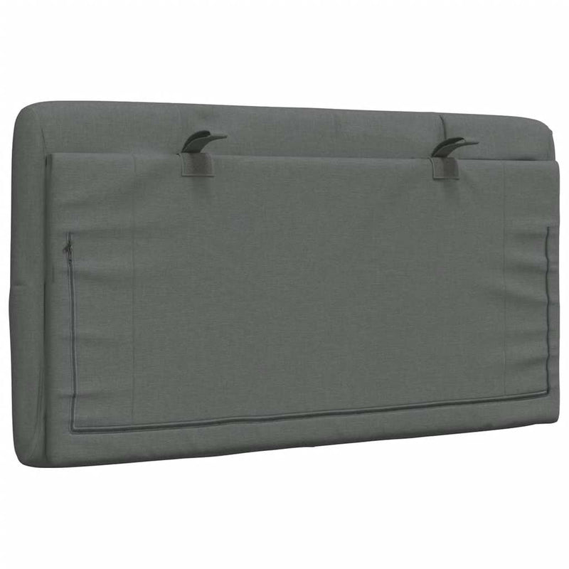 Pernă pentru tăblie de pat, gri închis, 80 cm, material textil
