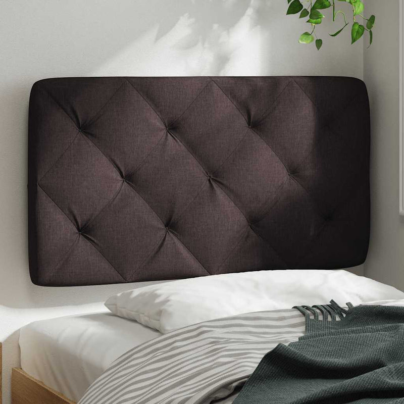 Pernă pentru tăblie de pat maro închis, 80 cm, material textil