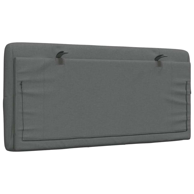 Pernă pentru tăblie de pat, gri închis, 100 cm, material textil