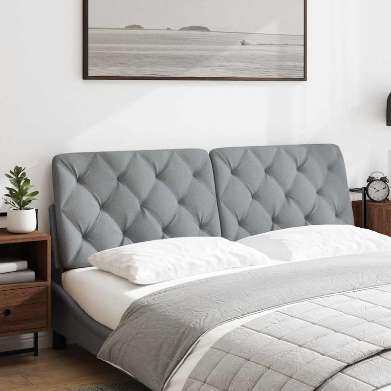 Pernă tăblie de pat, gri deschis, 160 cm, material textil