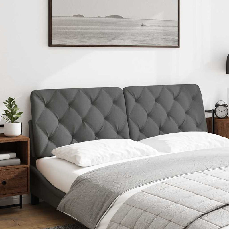 Pernă pentru tăblie de pat, gri închis, 140 cm, material textil