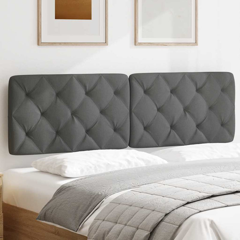 Pernă pentru tăblie de pat, gri închis, 140 cm, material textil