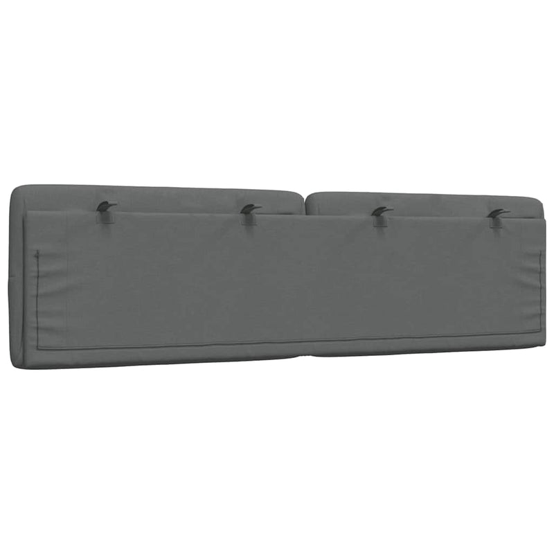 Pernă pentru tăblie de pat, gri închis, 180 cm, material textil