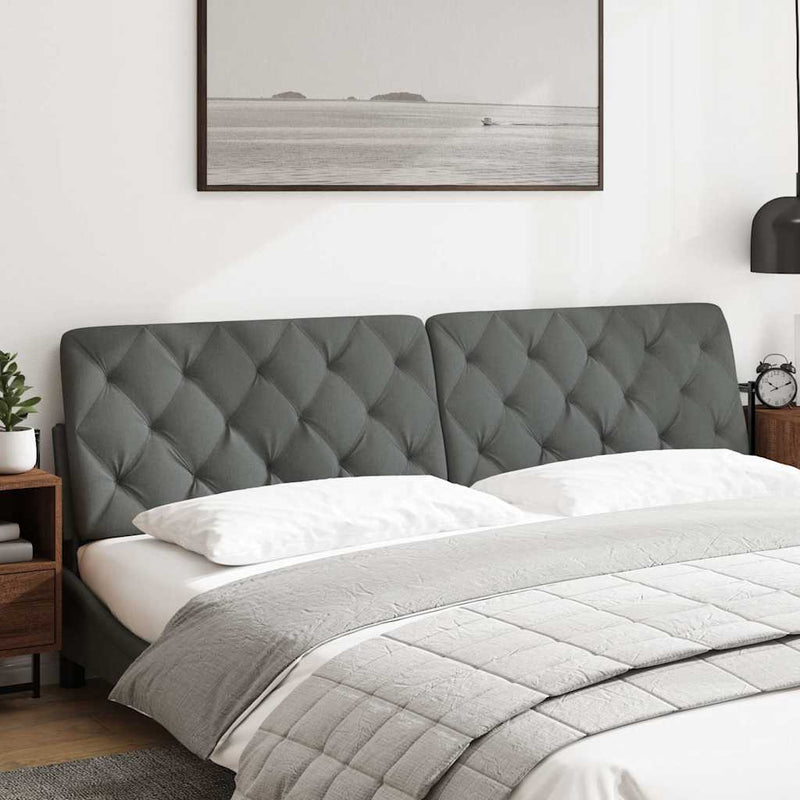 Pernă pentru tăblie de pat, gri închis, 200 cm, material textil