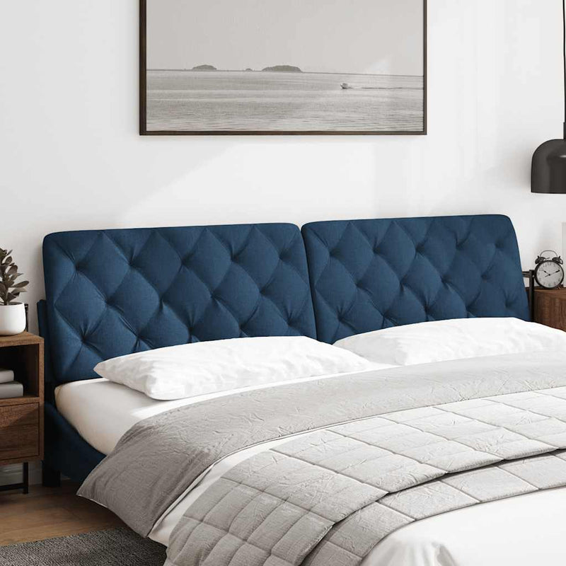 Pernă pentru tăblie de pat, albastru, 200 cm, material textil