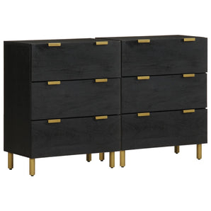 Dulapuri, 2 buc., negru, 60x33x75 cm, lemn prelucrat