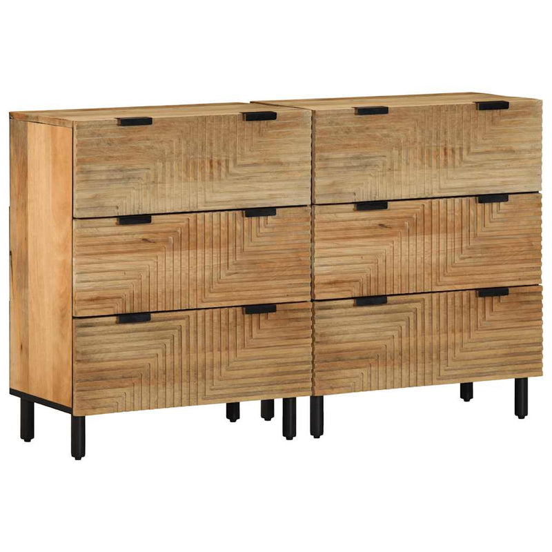 Bufete 2 buc Maro 60x33x75 cm Lemn masiv Mango