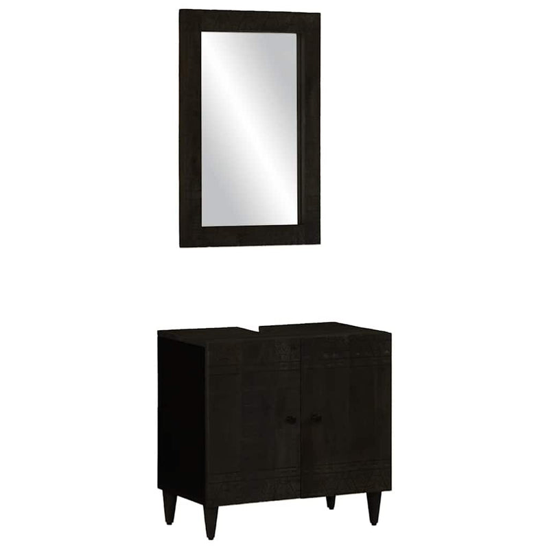 Set mobilier de baie, 2 piese, lemn masiv de mango