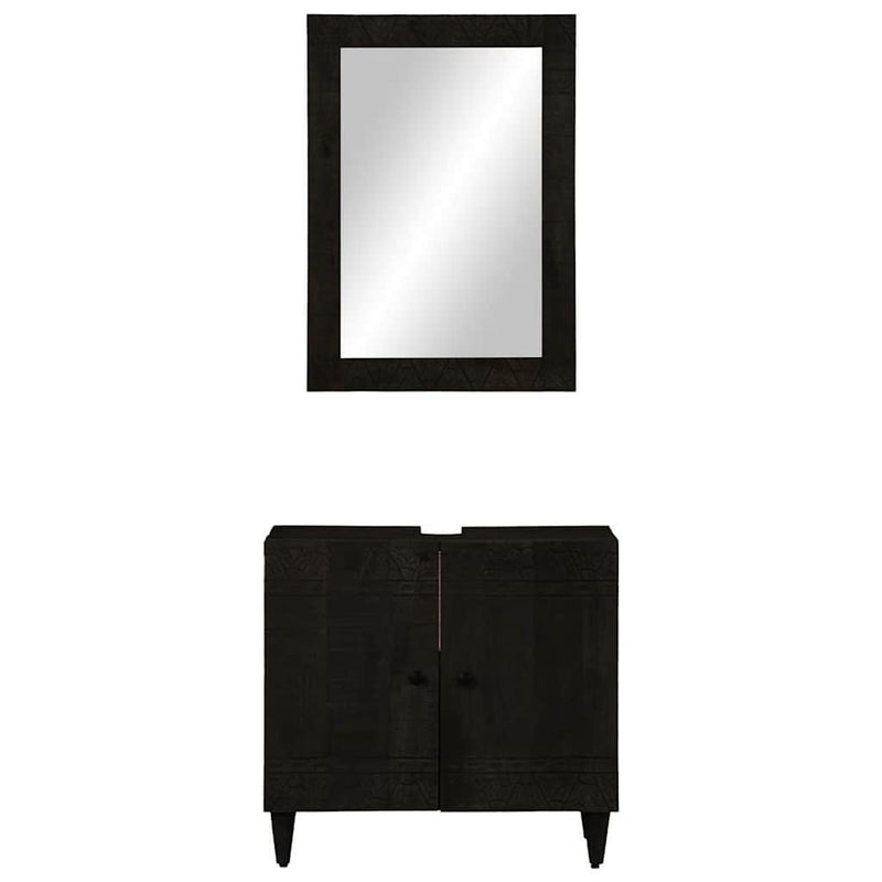 Set mobilier de baie, 2 piese, lemn masiv de mango