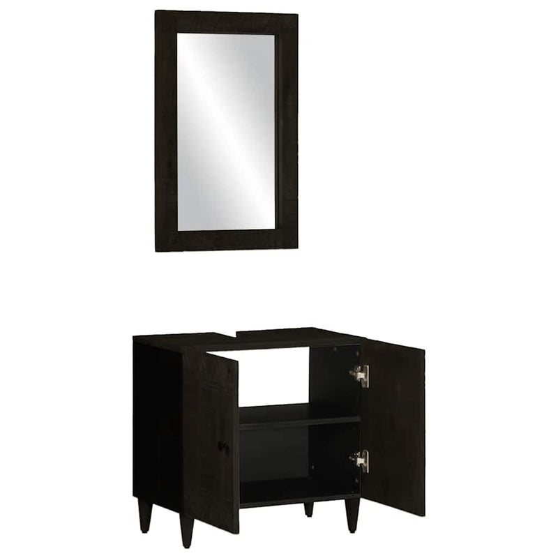 Set mobilier de baie, 2 piese, lemn masiv de mango