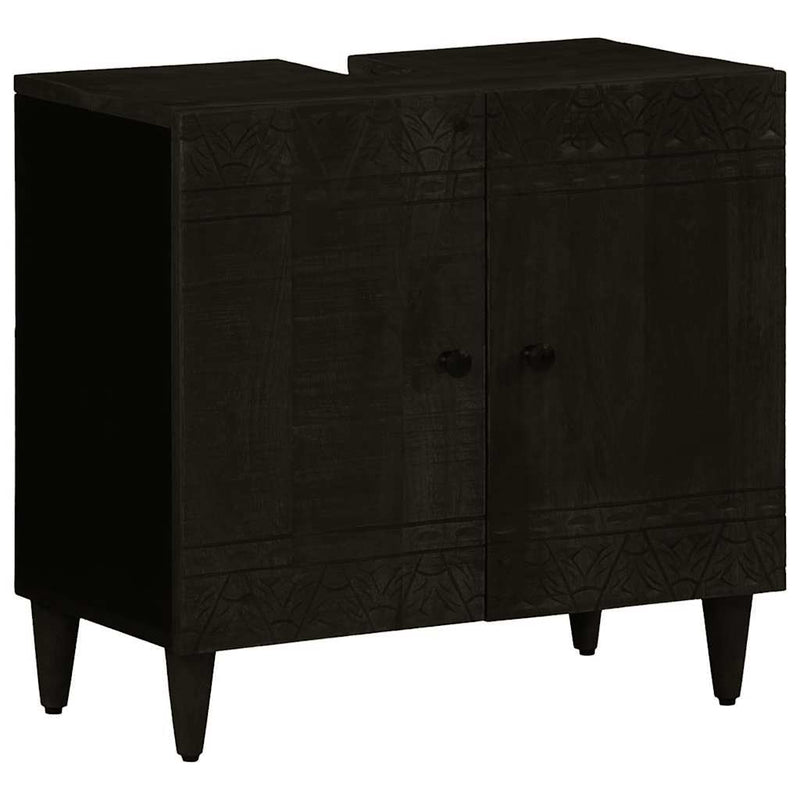 Set mobilier de baie, 3 piese, lemn masiv de mango